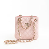 CHANEL Handbag 22S Light Pink Caviar Quilted Mini Bucket Bag LGHW - Redeluxe