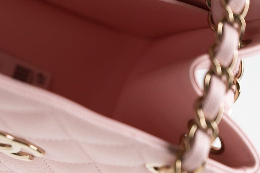 CHANEL Handbag 22S Light Pink Caviar Quilted Mini Bucket Bag LGHW - Redeluxe