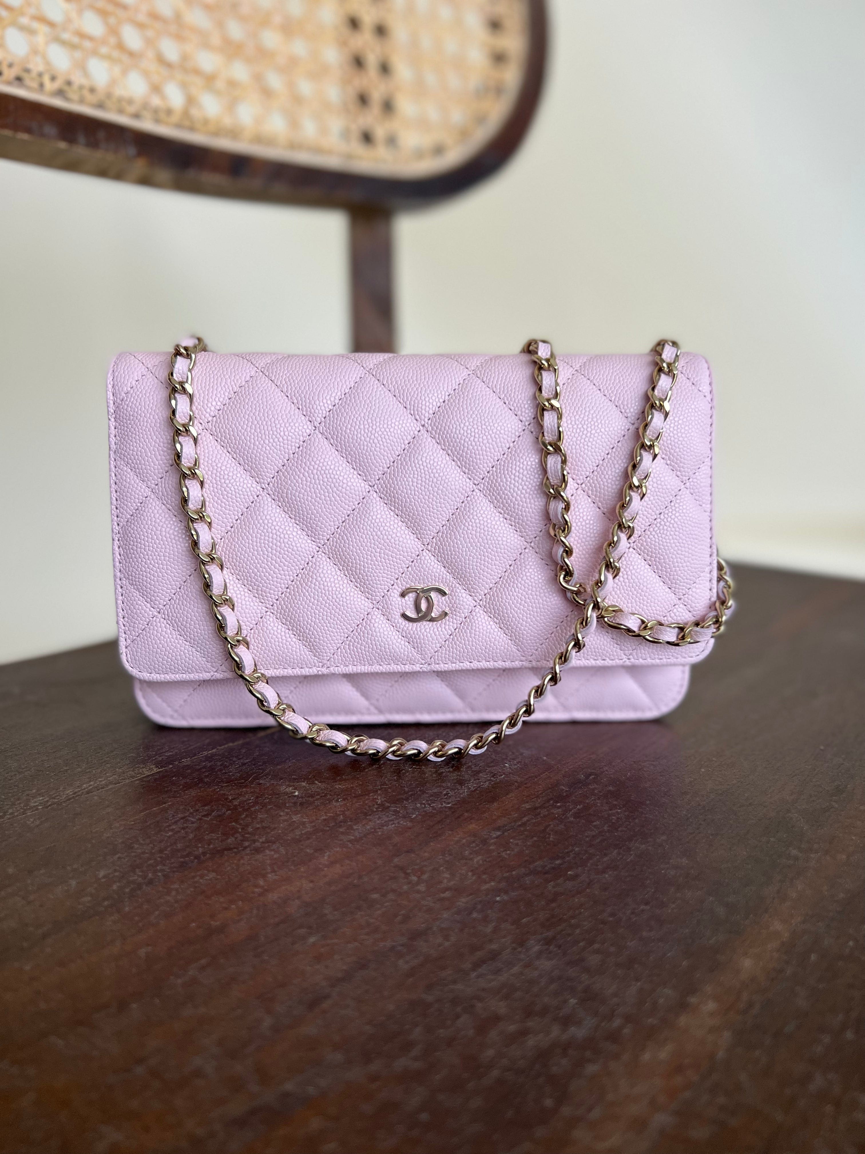 Chanel Wallet on Chain (WOC) Iridescent Pink Caviar - Luxe