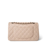 CHANEL Handbag Beige 22C Beige Caviar Quilted Medium Classic Flap Light Gold Hardware - Redeluxe