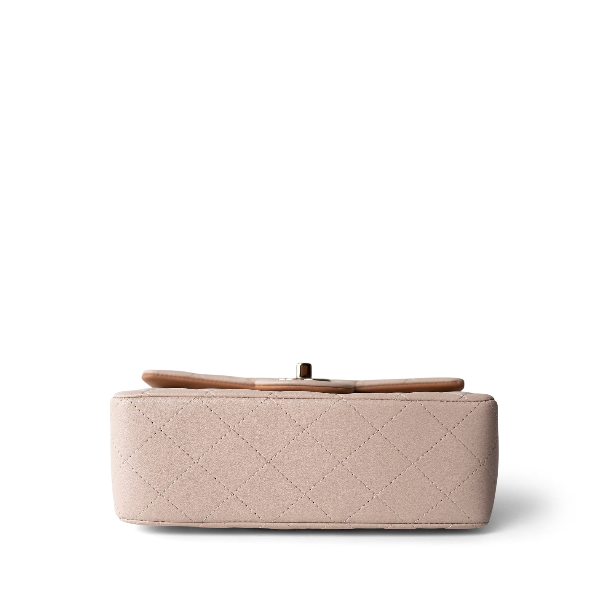 CHANEL Handbag Beige 22C Light Beige / Beige Lambskin Quilted Mini Top Handle Light Gold Hardware - Redeluxe