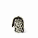 CHANEL Handbag Black 19S Pearl On Flap Mini Rectangular Bag Light Gold Hardware - Redeluxe