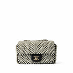 CHANEL Handbag Black 19S Pearl On Flap Mini Rectangular Bag Light Gold Hardware - Redeluxe
