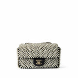 CHANEL Handbag Black 19S Pearl On Flap Mini Rectangular Bag Light Gold Hardware - Redeluxe
