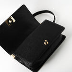 CHANEL Handbag Black 19S Shiny Black Caviar Chevron Boy Bag Medium Champagne Gold Hardware - Redeluxe