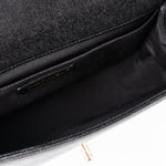 CHANEL Handbag Black 19S Shiny Black Caviar Chevron Boy Bag Medium Champagne Gold Hardware - Redeluxe