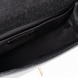 CHANEL Handbag Black 19S Shiny Black Caviar Chevron Boy Bag Medium Champagne Gold Hardware - Redeluxe