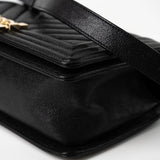 CHANEL Handbag Black 19S Shiny Black Caviar Chevron Boy Bag Medium Champagne Gold Hardware - Redeluxe