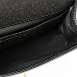 CHANEL Handbag Black 19S Shiny Black Caviar Chevron Boy Bag Medium Champagne Gold Hardware - Redeluxe