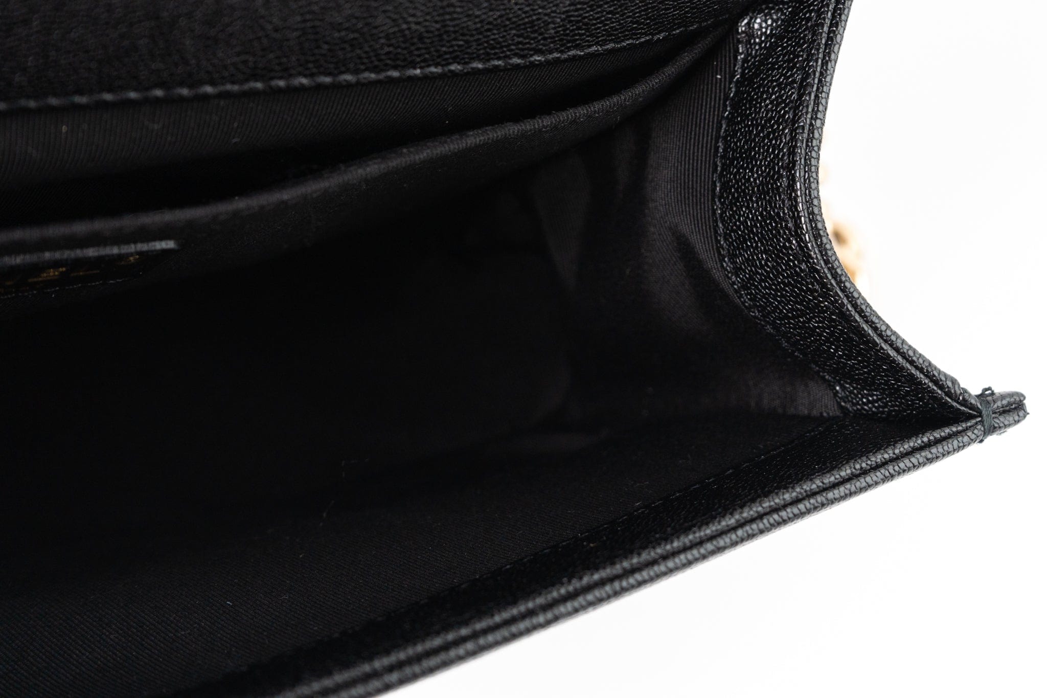 CHANEL Handbag Black 19S Shiny Black Caviar Chevron Boy Bag Medium Champagne Gold Hardware - Redeluxe