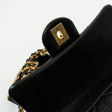 CHANEL Handbag Black 21A Black Caviar Quilted Mini Medallion Single Flap AGHW - Redeluxe