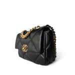 CHANEL Handbag Black 21P Black Lambskin Quilted 19 Flap Small Mixed Hardware - Redeluxe