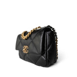 CHANEL Handbag Black 21P Black Lambskin Quilted 19 Flap Small Mixed Hardware - Redeluxe