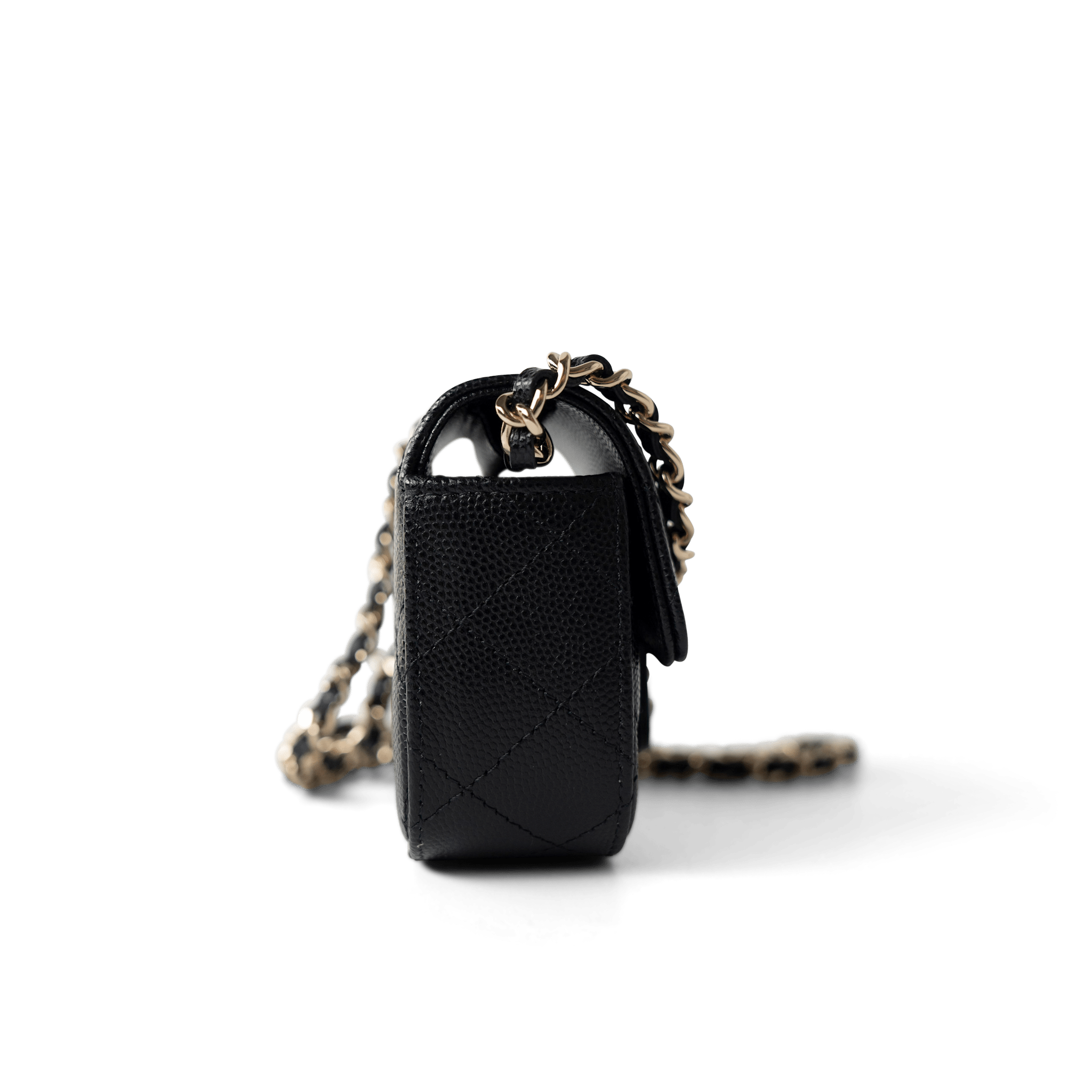 CHANEL Handbag Black 22C Mini Vanity Caviar Quilted Black (micro size) - Redeluxe