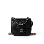 CHANEL Handbag Black 22C Mini Vanity Caviar Quilted Black (micro size) - Redeluxe