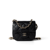CHANEL Handbag Black 22C Mini Vanity Caviar Quilted Black (micro size) - Redeluxe