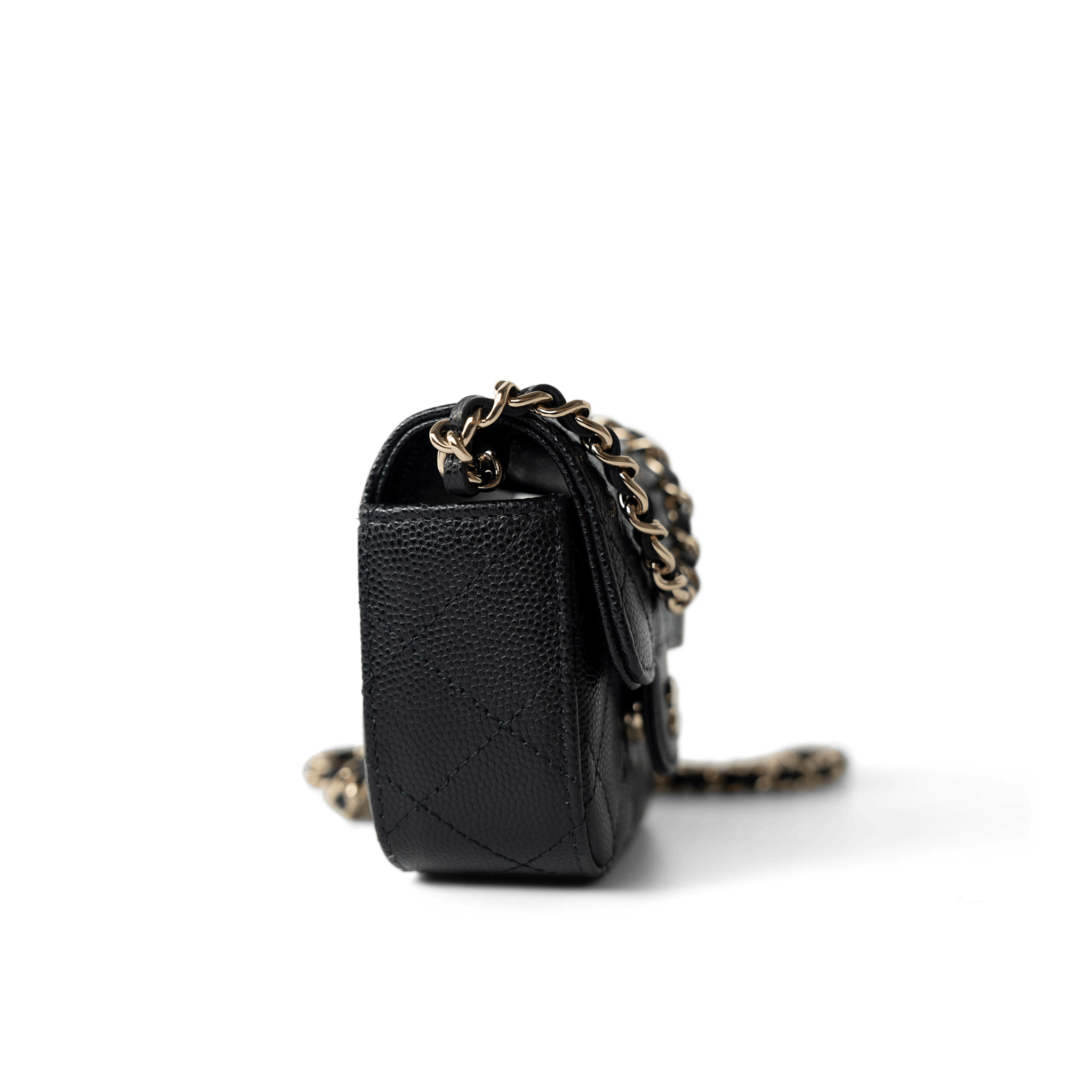 CHANEL Handbag Black 22C Mini Vanity Caviar Quilted Black (micro size) - Redeluxe