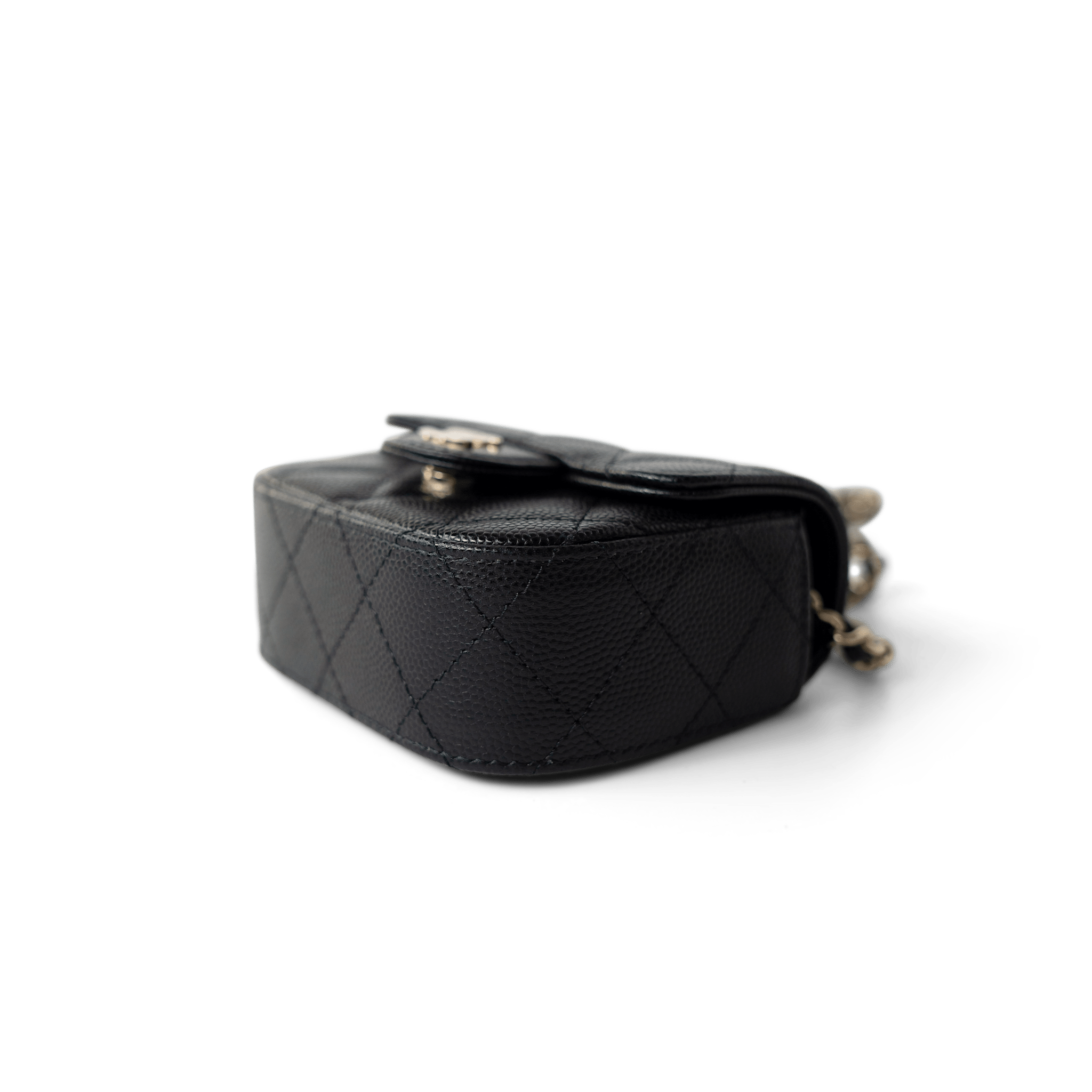 CHANEL Handbag Black 22C Mini Vanity Caviar Quilted Black (micro size) - Redeluxe