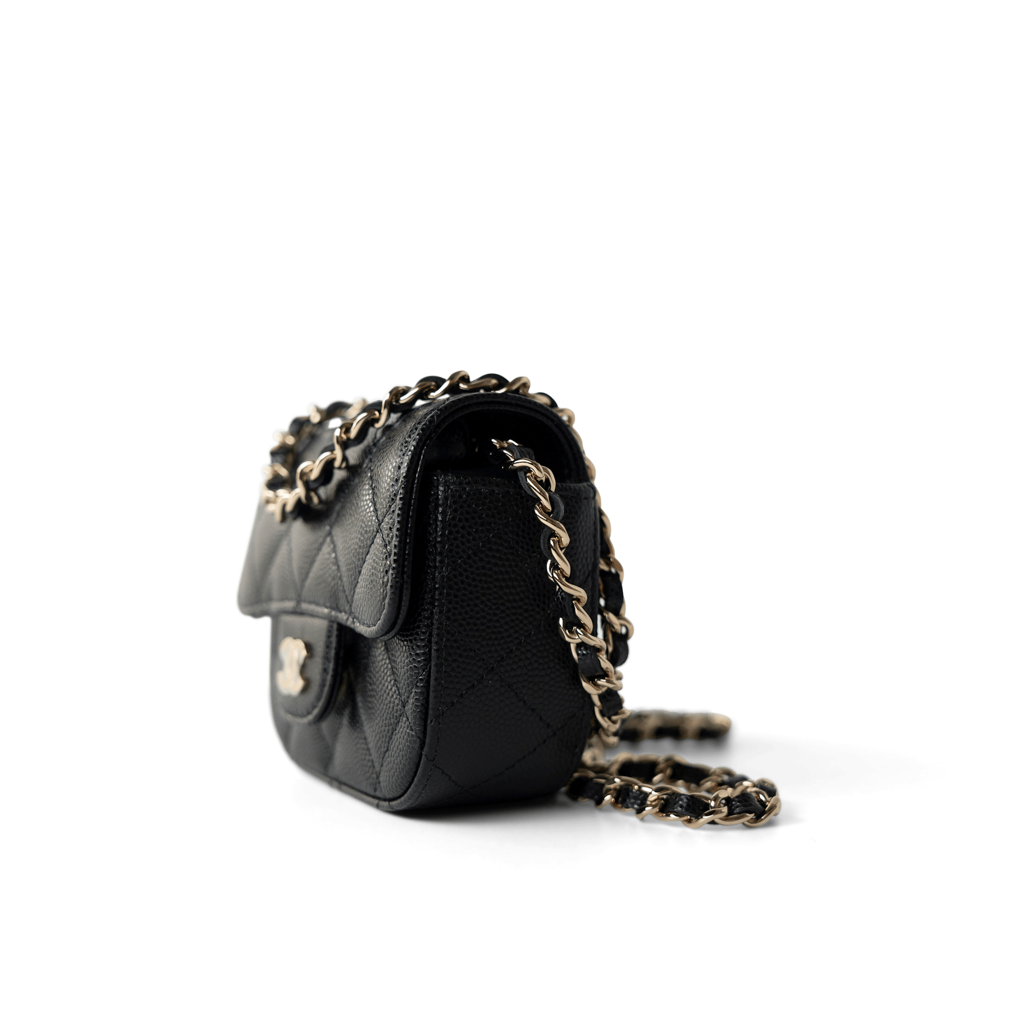 CHANEL Handbag Black 22C Mini Vanity Caviar Quilted Black (micro size) - Redeluxe