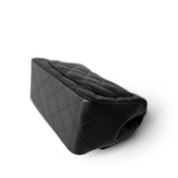 CHANEL Handbag Black Black Lambskin Quilted Mini Square Flap Silver Hardware - Redeluxe