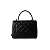 CHANEL Handbag Black / Lambskin 21S Black Lambskin Quilted Small Trendy CC Light Gold Hardware - Redeluxe