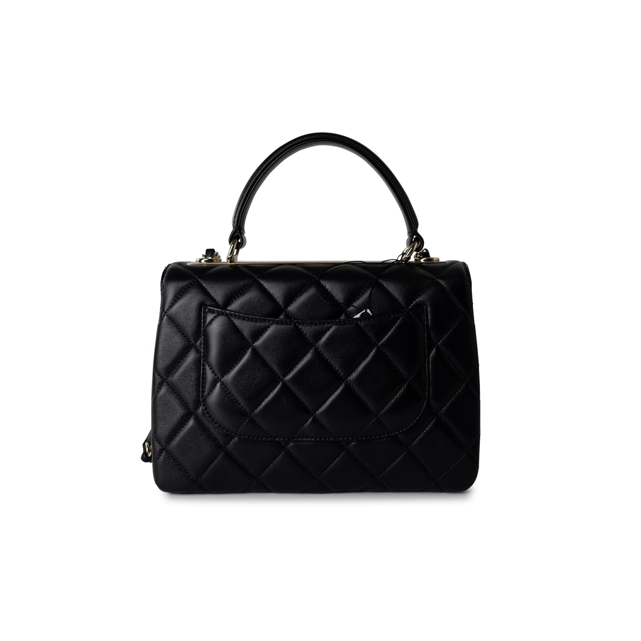 CHANEL Handbag Black / Lambskin 21S Black Lambskin Quilted Small Trendy CC Light Gold Hardware - Redeluxe