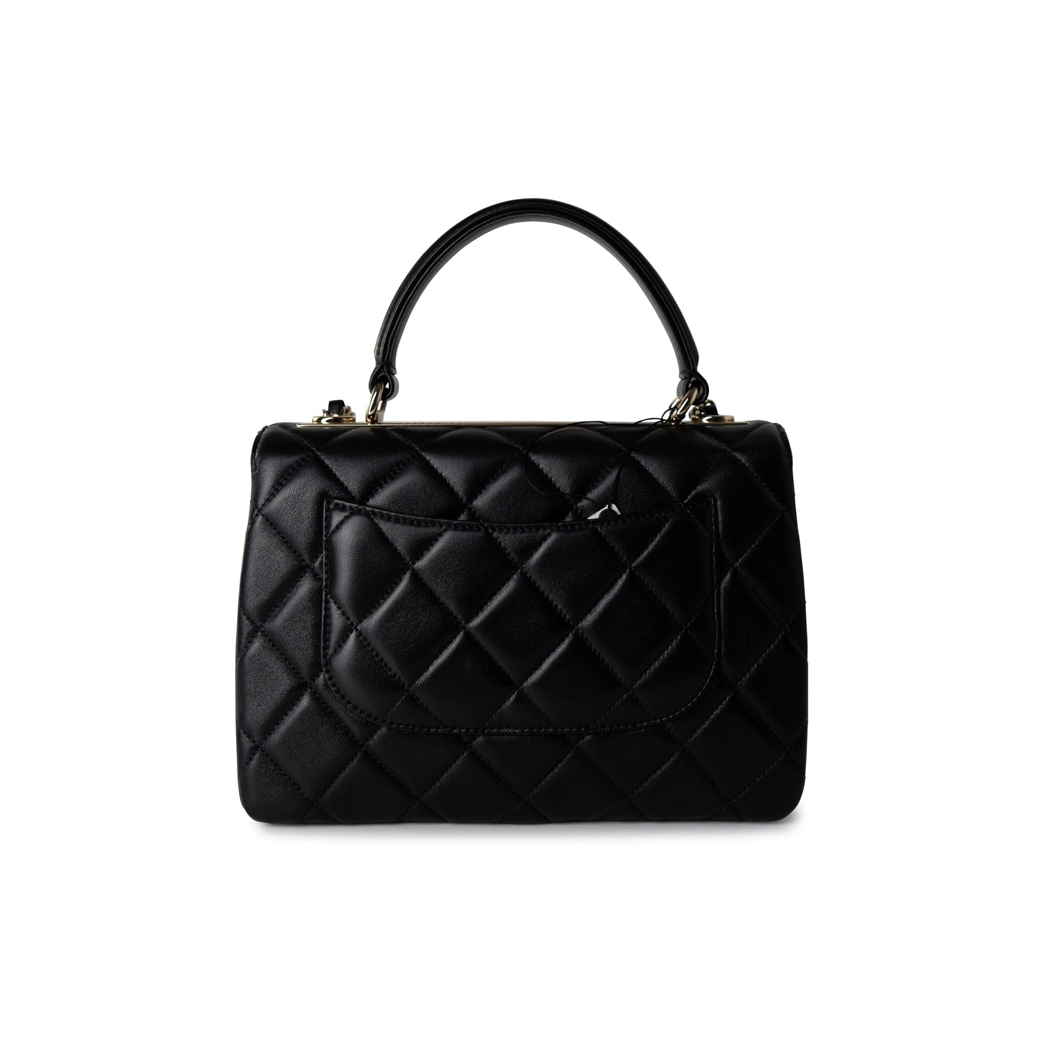 CHANEL Handbag Black / Lambskin 21S Black Lambskin Quilted Small Trendy CC Light Gold Hardware - Redeluxe