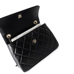 CHANEL Handbag Black / Lambskin 21S Black Lambskin Quilted Small Trendy CC Light Gold Hardware - Redeluxe