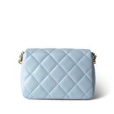 CHANEL Handbag Blue 21K My Perfect Bag Light Blue Caviar Quilted Aged Gold Hardware - Redeluxe