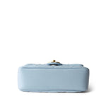CHANEL Handbag Blue 21K My Perfect Bag Light Blue Caviar Quilted Aged Gold Hardware - Redeluxe