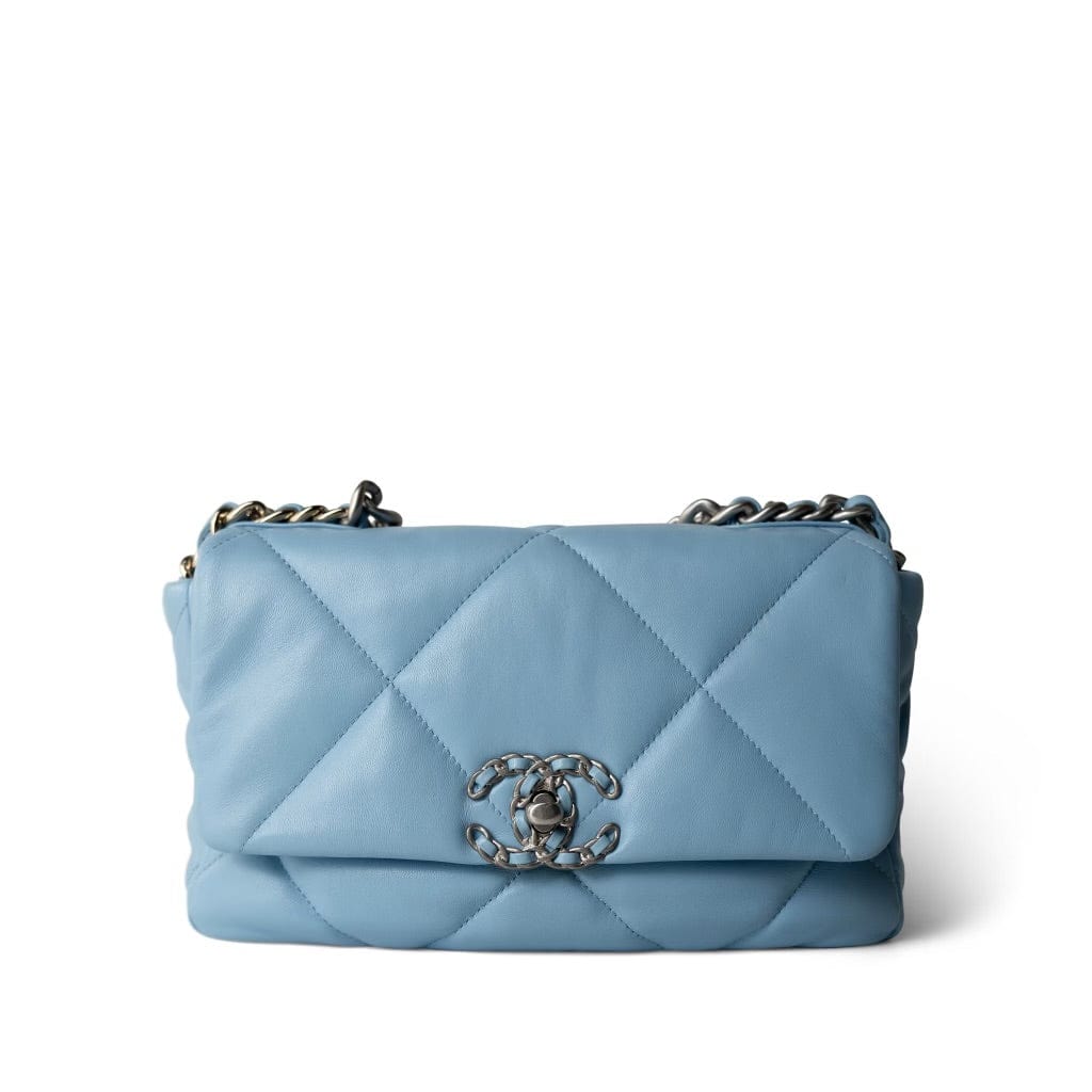 Buy CHANEL 22S Light Blue Lambskin Quilted 19 Flap Small MHW Luxury Pre Owned Chanel Handbags REDELUXE