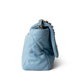CHANEL Handbag Blue 22S Light Blue Lambskin Quilted 19 Flap Small MHW - Redeluxe