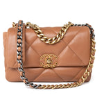 CHANEL Handbag Brown 21P Caramel Lambskin Quilted 19 Flap Small Mixed Hardware - Redeluxe