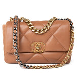 CHANEL Handbag Brown 21P Caramel Lambskin Quilted 19 Flap Small Mixed Hardware - Redeluxe