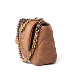 CHANEL Handbag Brown 21P Caramel Lambskin Quilted 19 Flap Small Mixed Hardware - Redeluxe