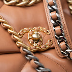 CHANEL Handbag Brown 21P Caramel Lambskin Quilted 19 Flap Small Mixed Hardware - Redeluxe