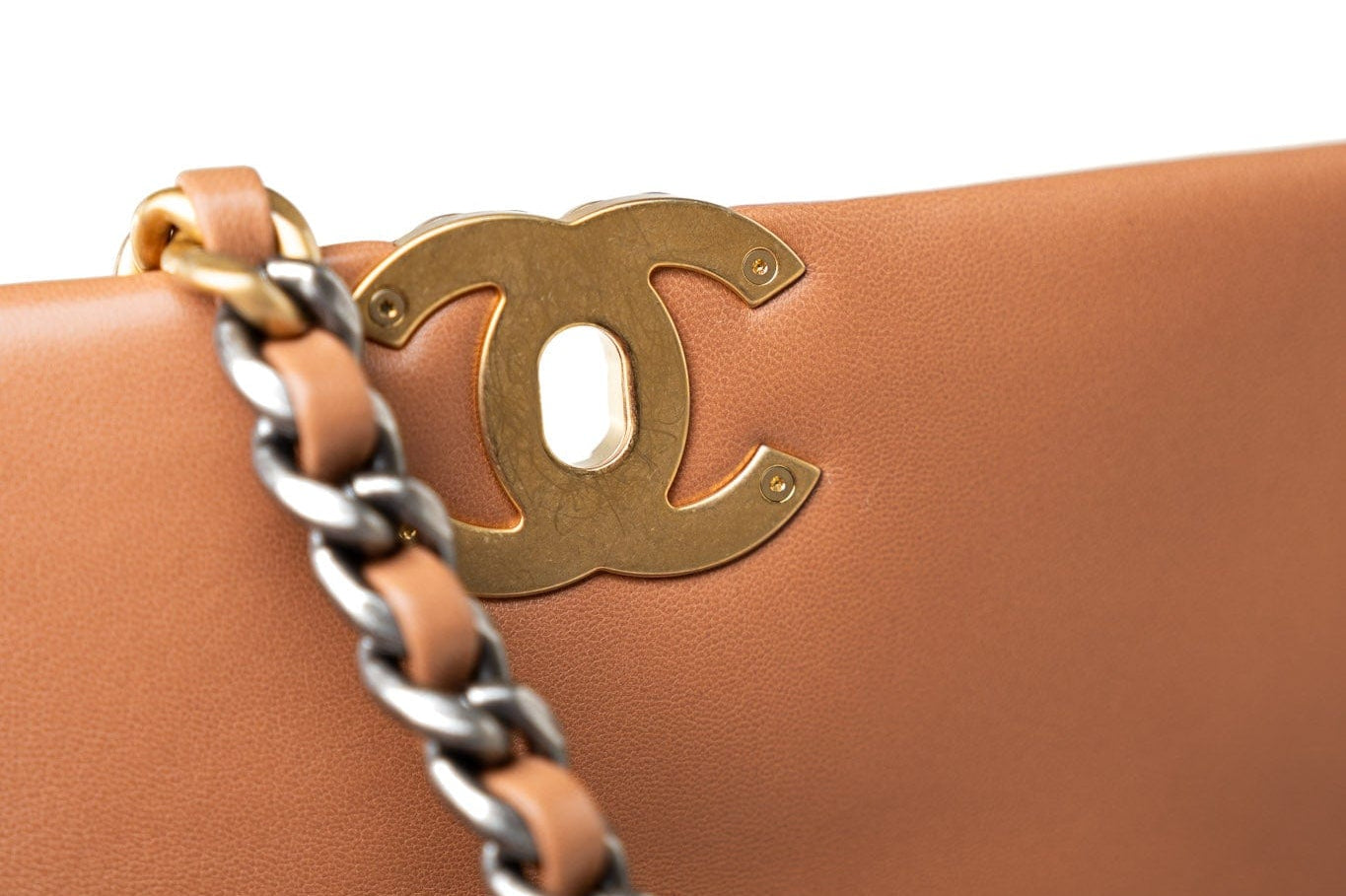 CHANEL Handbag Brown 21P Caramel Lambskin Quilted 19 Flap Small Mixed Hardware - Redeluxe