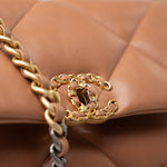 CHANEL Handbag Brown 21P Caramel Lambskin Quilted 19 Flap Small Mixed Hardware - Redeluxe