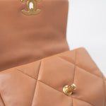 CHANEL Handbag Brown 21P Caramel Lambskin Quilted 19 Flap Small Mixed Hardware - Redeluxe