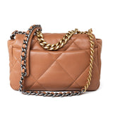 CHANEL Handbag Brown 21P Caramel Lambskin Quilted 19 Flap Small Mixed Hardware - Redeluxe