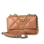 CHANEL Handbag Brown 21P Caramel Lambskin Quilted 19 Flap Small Mixed Hardware - Redeluxe