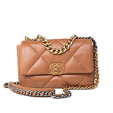 CHANEL Handbag Brown 21P Caramel Lambskin Quilted 19 Flap Small Mixed Hardware - Redeluxe