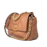 CHANEL Handbag Brown 21P Caramel Lambskin Quilted 19 Flap Small Mixed Hardware - Redeluxe