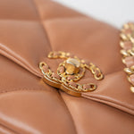 CHANEL Handbag Brown 21P Caramel Lambskin Quilted 19 Flap Small Mixed Hardware - Redeluxe