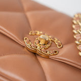 CHANEL Handbag Brown 21P Caramel Lambskin Quilted 19 Flap Small Mixed Hardware - Redeluxe