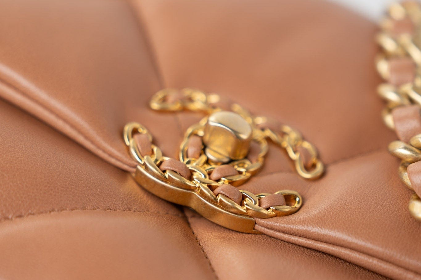 CHANEL Handbag Brown 21P Caramel Lambskin Quilted 19 Flap Small Mixed Hardware - Redeluxe