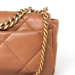 CHANEL Handbag Brown 21P Caramel Lambskin Quilted 19 Flap Small Mixed Hardware - Redeluxe