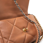 CHANEL Handbag Brown 21P Caramel Lambskin Quilted 19 Flap Small Mixed Hardware - Redeluxe