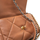 CHANEL Handbag Brown 21P Caramel Lambskin Quilted 19 Flap Small Mixed Hardware - Redeluxe