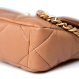 CHANEL Handbag Brown 21P Caramel Lambskin Quilted 19 Flap Small Mixed Hardware - Redeluxe